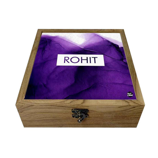 Customized Jewellery Holder Box for Girls - Dark Purple Watercolor Nutcase