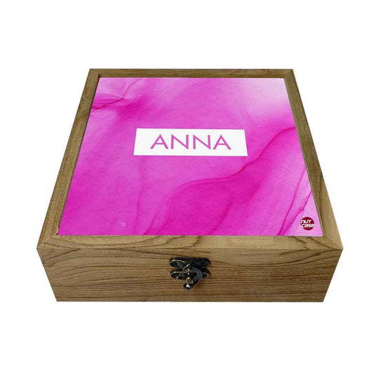 Personalised Jewelry Holders & organizers Jewellery Box With Name - Pink Ink Watercolor Nutcase
