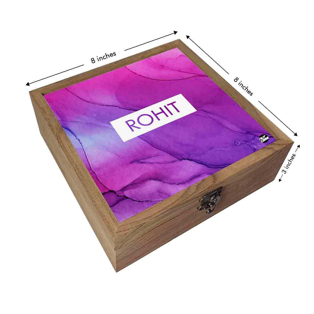 Custom Personalized Gifts Jewelry Box for Women - Purple Ink Watercolor Nutcase