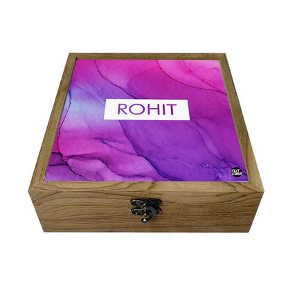 Custom Personalized Gifts Jewelry Box for Women - Purple Ink Watercolor Nutcase