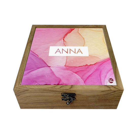 Customized Jewelry Storage Box Organizer for Women - Multicolor Ink Watercolor Nutcase