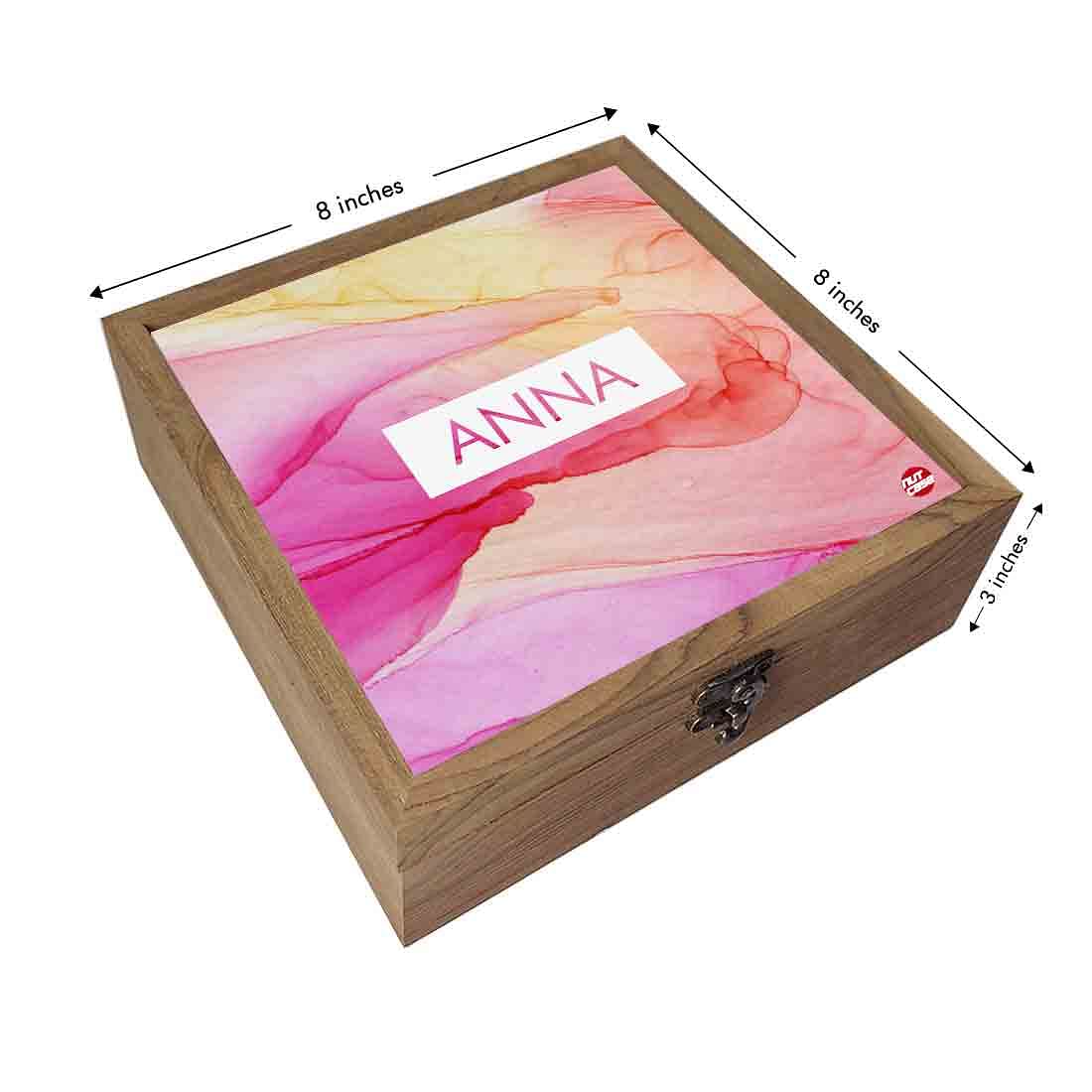 Personalized Jewellery Box for Women - Pink Golden Ink Watercolor Nutcase