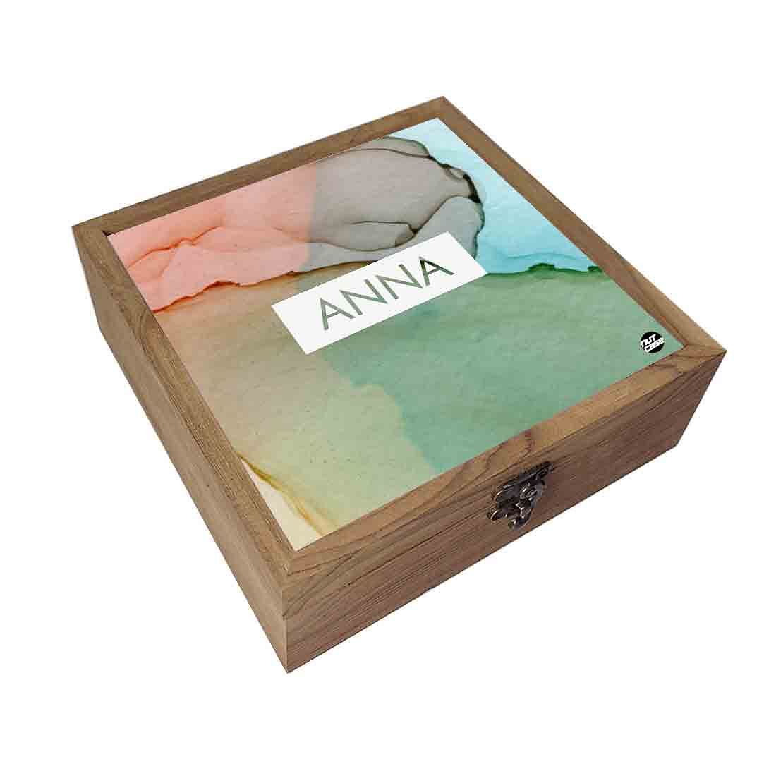 Personalized Keepsake Box Jewellery Storage - Watercolor Shades Nutcase