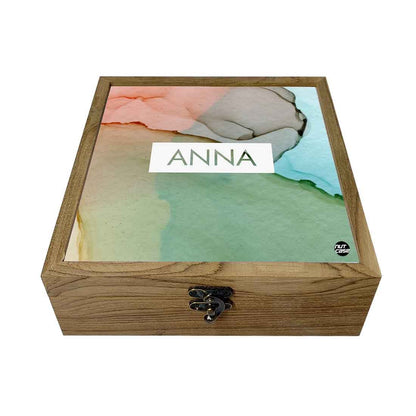 Personalized Keepsake Box Jewellery Storage - Watercolor Shades Nutcase