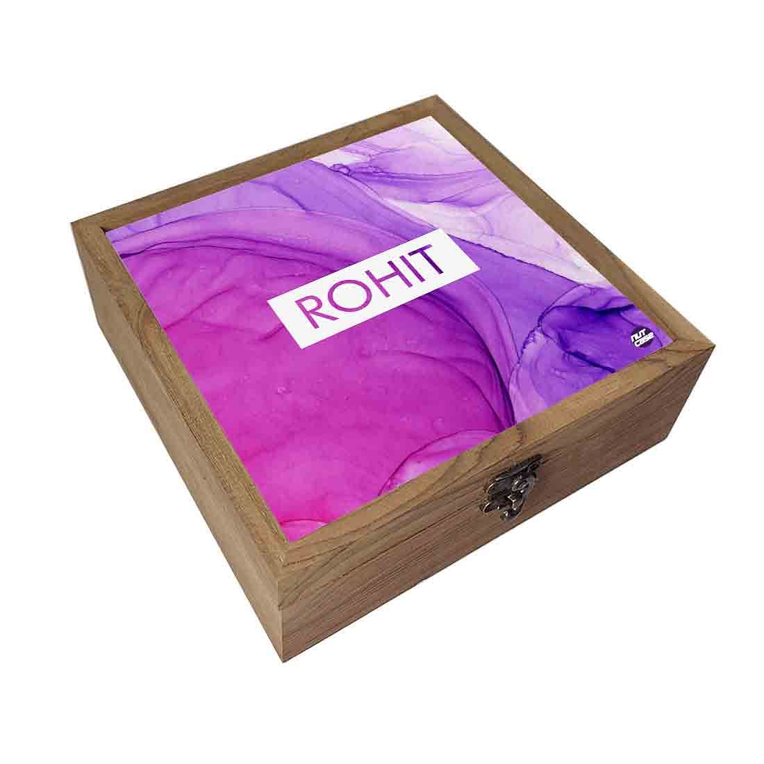 Personalized Memory Box Jewellery for Girls - Purple Watercolor Nutcase