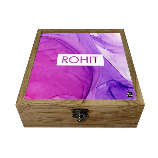 Personalized Memory Box Jewellery for Girls - Purple Watercolor Nutcase
