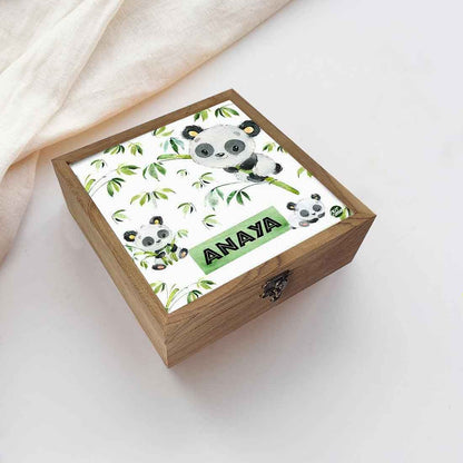 Personalized for Kids Wood Jewelry Storage - Cute Panda Nutcase