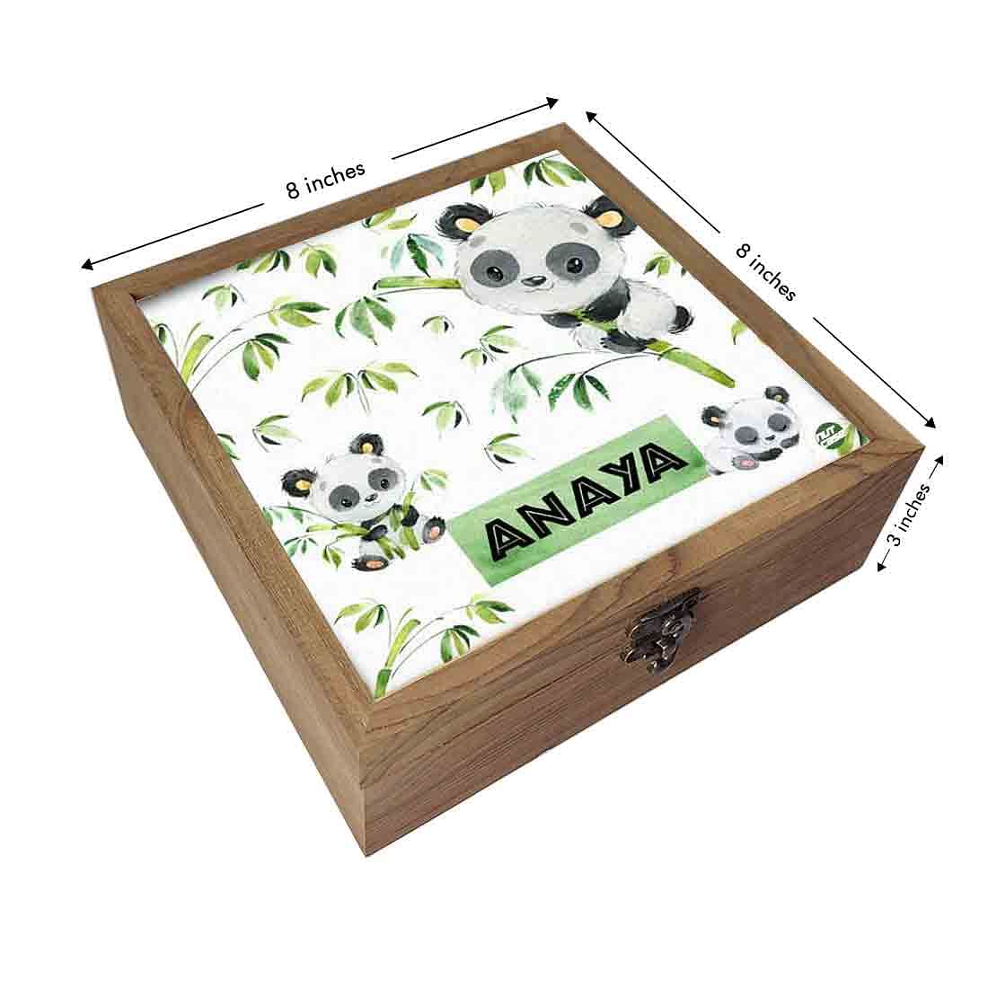 Personalized for Kids Wood Jewelry Storage - Cute Panda Nutcase