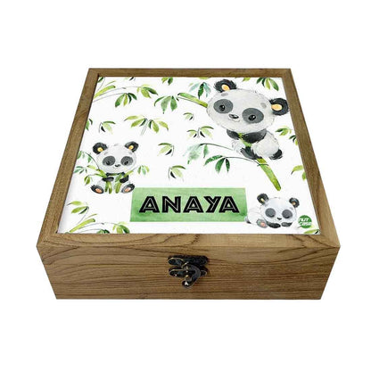 Personalized for Kids Wood Jewelry Storage - Cute Panda Nutcase