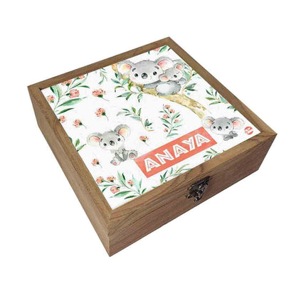 Personalized Wooden Jewellery Box for Kids - Cute Koala Nutcase