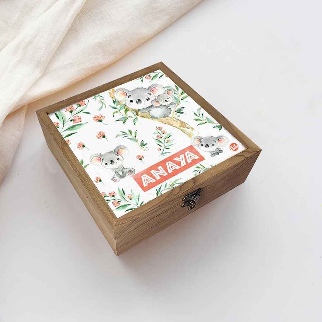 Personalized Wooden Jewellery Box for Kids - Cute Koala Nutcase