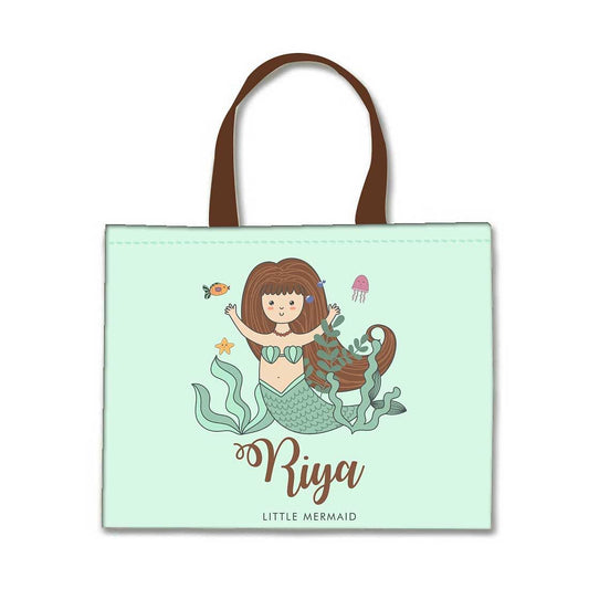 Nutcase Personalized Tote Bag for Women Gym Beach Travel Shopping Fashion Bags with Zip Closure and Internal Pocket - Little Mermaid Nutcase