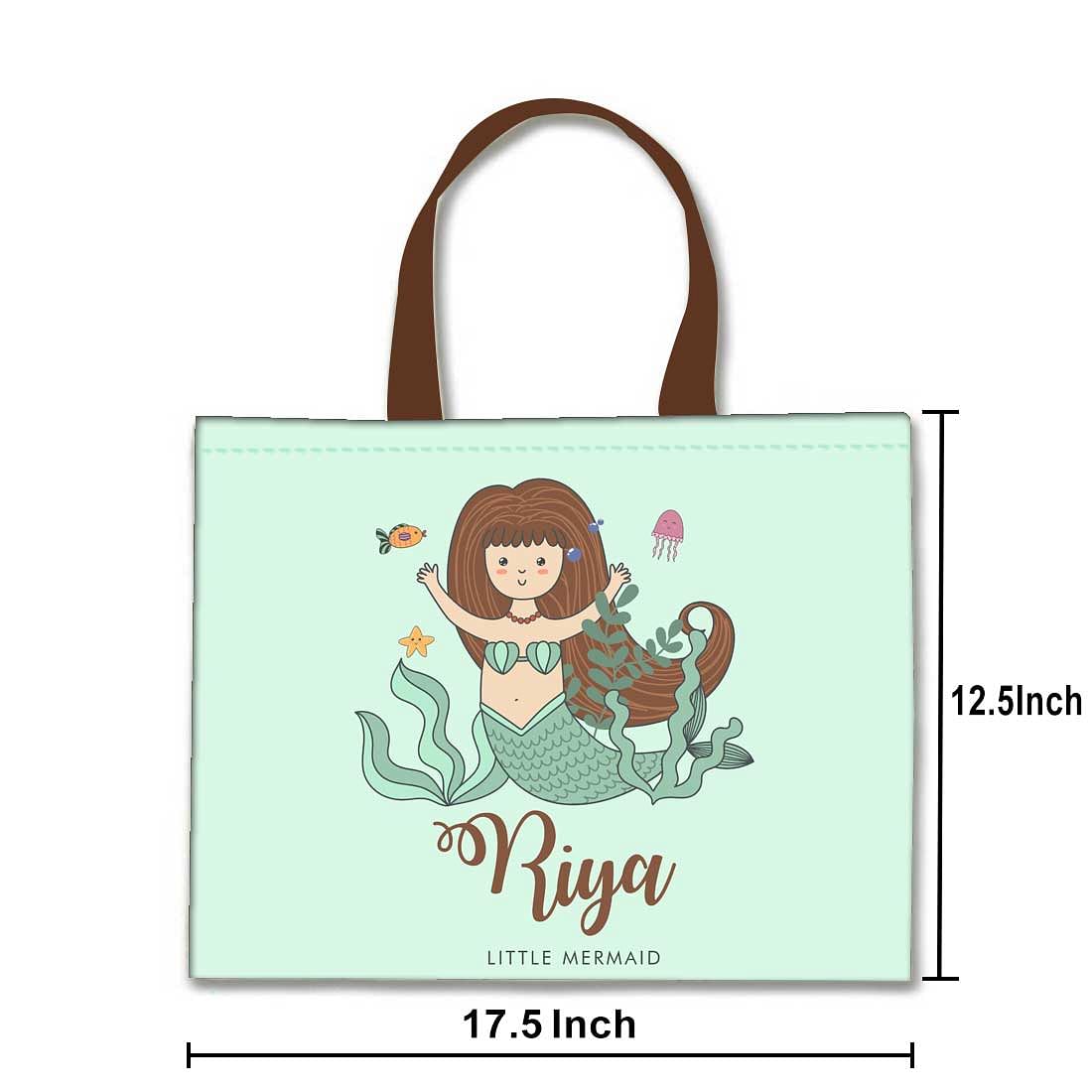Nutcase Personalized Tote Bag for Women Gym Beach Travel Shopping Fashion Bags with Zip Closure and Internal Pocket - Little Mermaid Nutcase