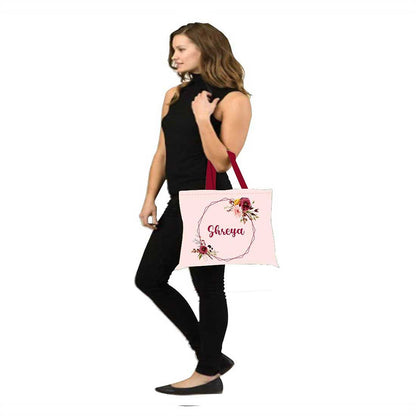 Nutcase Personalized Tote Bag for Women Gym Beach Travel Shopping Fashion Bags with Zip Closure and Internal Pocket to keep cash/valuables - Floral art Nutcase