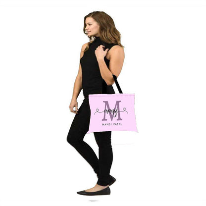 Nutcase Personalized Tote Bag for Women Gym Beach Travel Shopping Fashion Bags with Zip Closure and Internal Pocket to keep cash/valuables - Purple Shade Nutcase