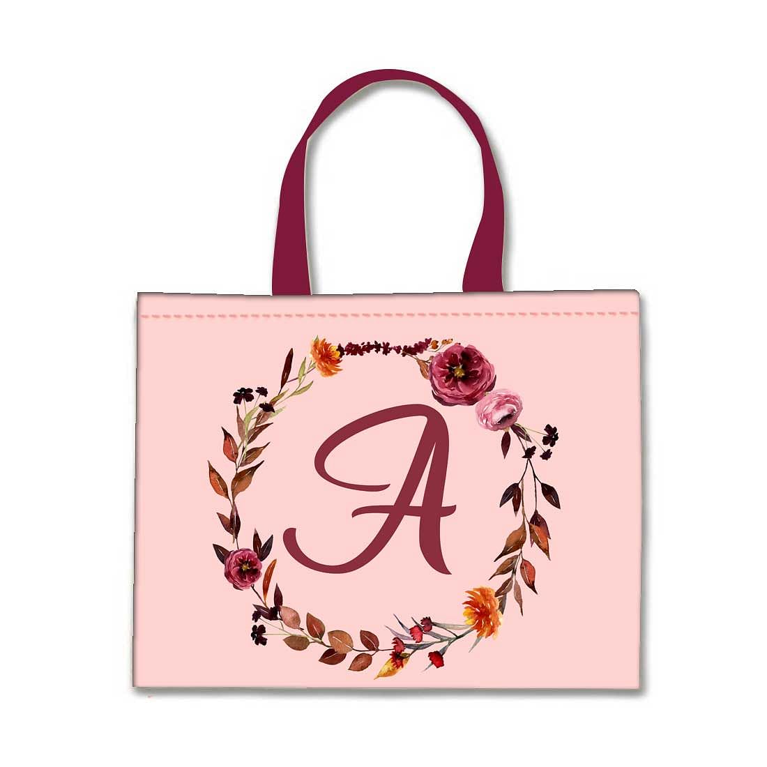 Okuna Outpost Set of 2 Reusable Monogram Letter M Personalized Canvas Tote  Bags for Women, Floral Design, 29 in