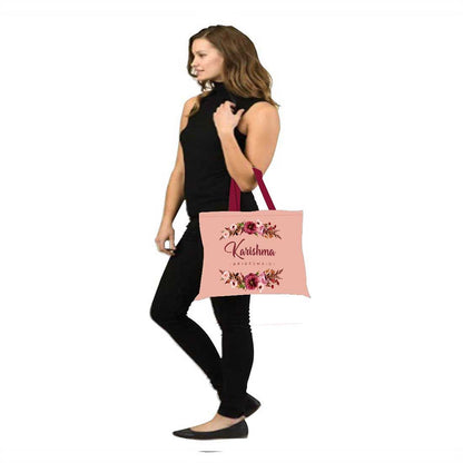 Nutcase Personalized Tote Bag for Women Gym Beach Travel Shopping Fashion Bags with Zip Closure and Internal Pocket to keep cash/valuables - Bridesmaid Nutcase