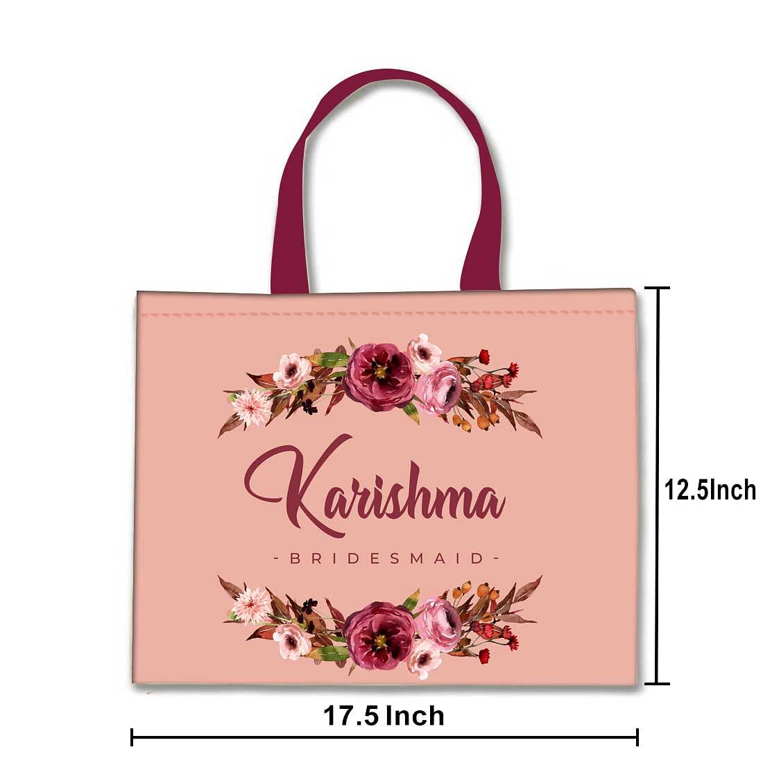 Nutcase Personalized Tote Bag for Women Gym Beach Travel Shopping Fashion Bags with Zip Closure and Internal Pocket to keep cash/valuables - Bridesmaid Nutcase