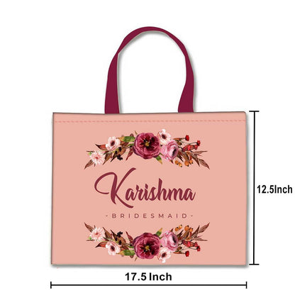 Nutcase Personalized Tote Bag for Women Gym Beach Travel Shopping Fashion Bags with Zip Closure and Internal Pocket to keep cash/valuables - Bridesmaid Nutcase