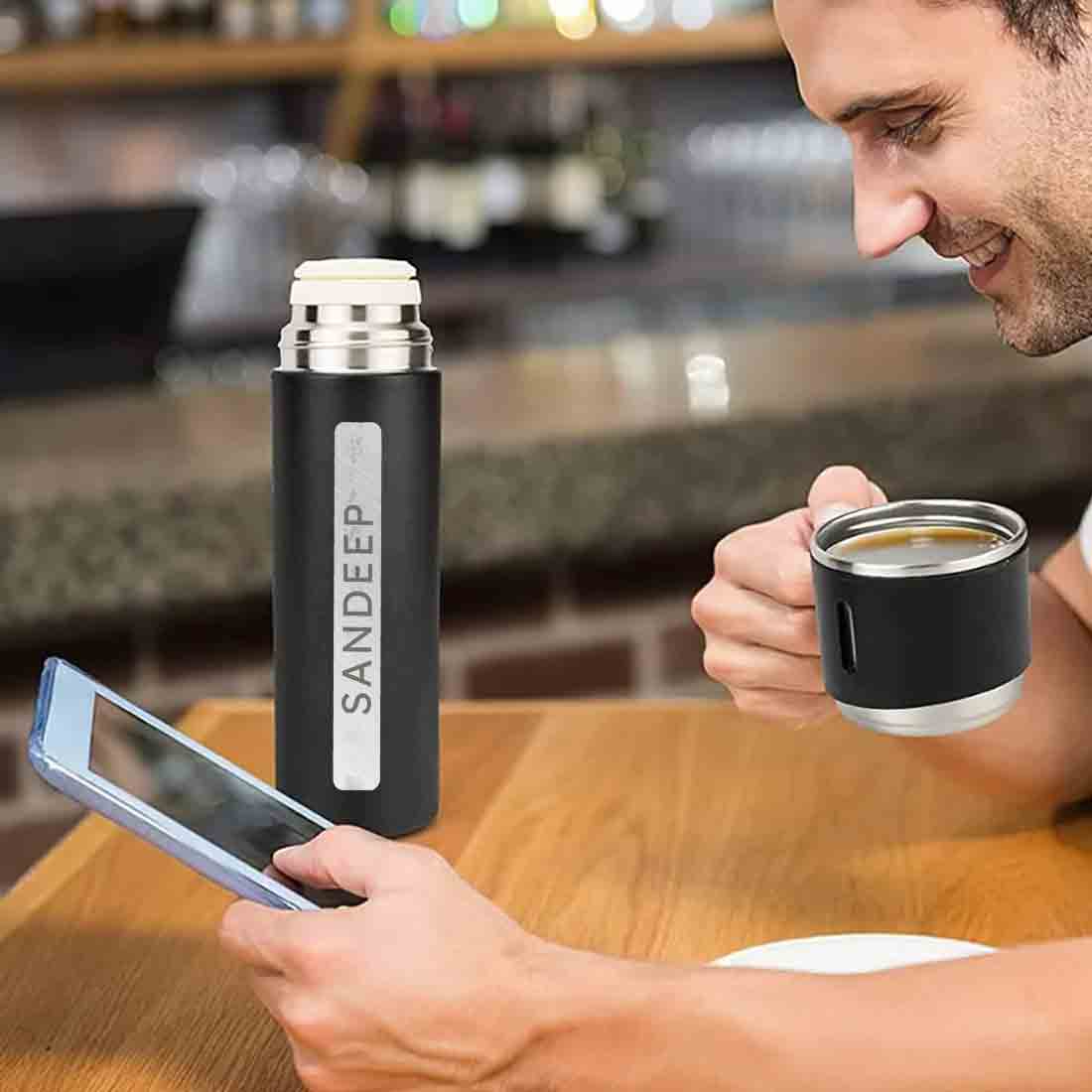 Buy Personalised Stainless Steel Thermos Flask With 1 Cup Nutcase