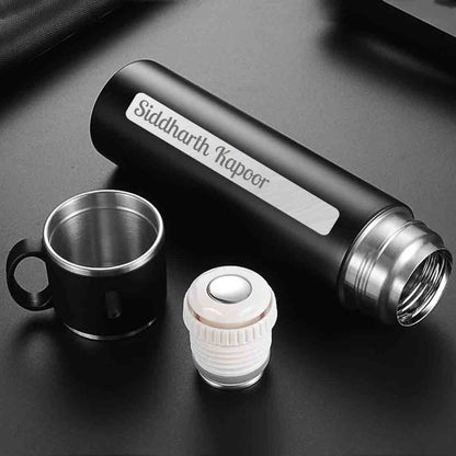 Customized Thermos Coffee Cup Travel Stainless Steel Vacuum Flask - Add Full Name