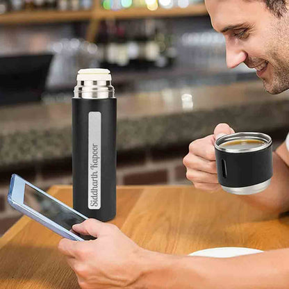 Customized Thermos Coffee Cup Travel Stainless Steel Vacuum Flask - Add Full Name