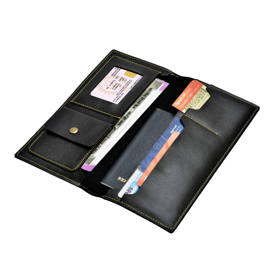 Leather Passport Wallet Personalised  Travel Organizer Case - Star