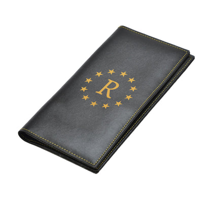 Leather Passport Wallet Personalised  Travel Organizer Case - Star