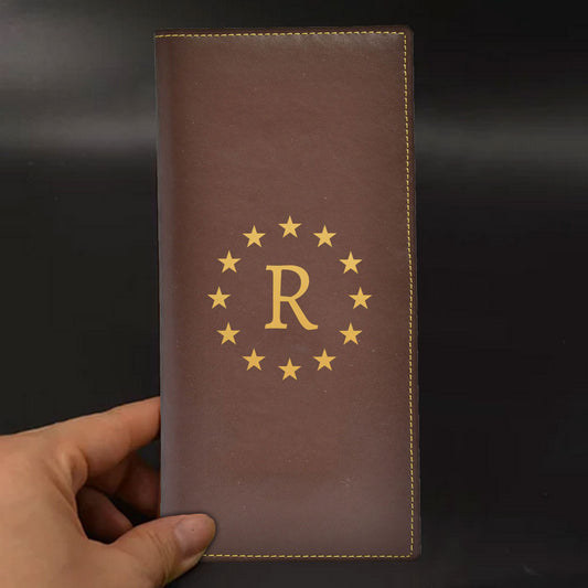 Customised Travel Passport Organizer Wallet Leather Case - Star