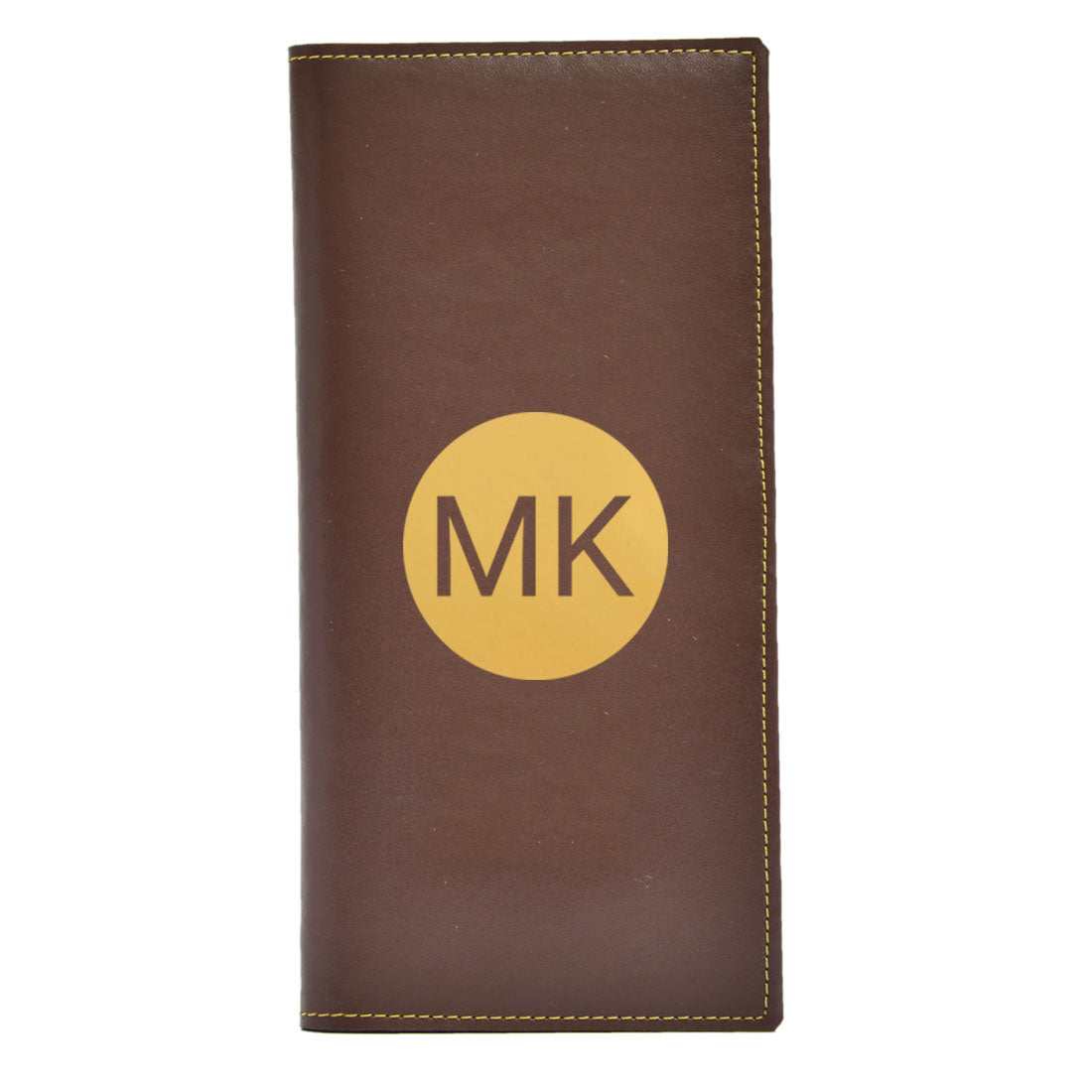 Leather Passport Wallet Case Personalised Travel Organizer - Circle Initials