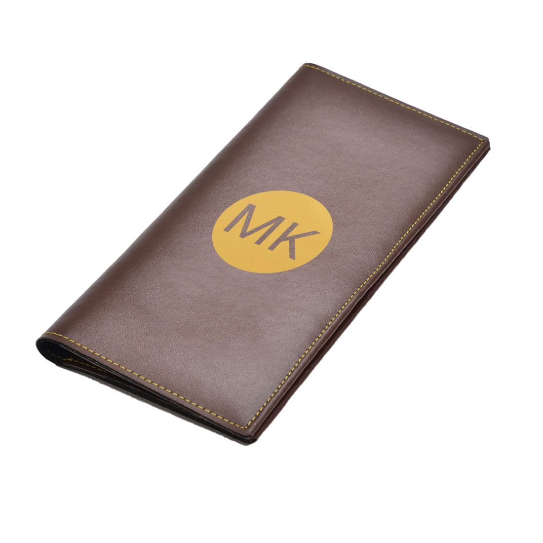 Leather Passport Wallet Case Personalised Travel Organizer - Circle Initials