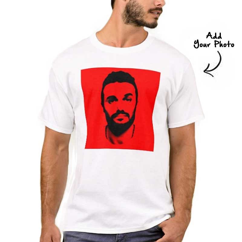 Personalized Mens T-Shirt Add Photo With Red Effect Nutcase