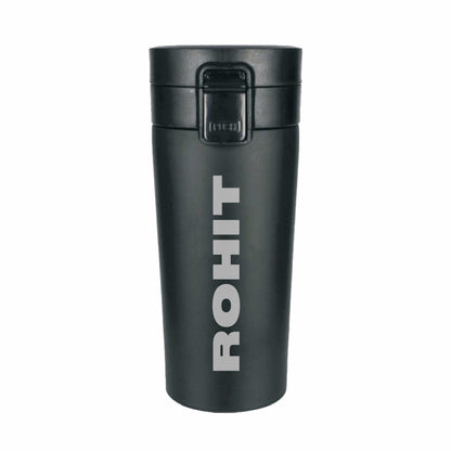 Customized Coffee Tumbler With Lid Travel Flask for Tea (380 ML) - Add Name