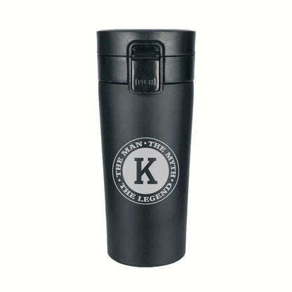 Personalised Coffee Cup With Lid for Office Travelling Portable Flask Sipper (380 ML) - Monogram