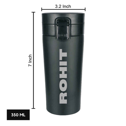 Customized Coffee Tumbler With Lid Travel Flask for Tea (380 ML) - Add Name