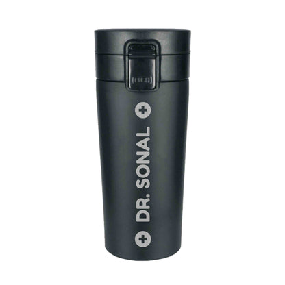 Personalised Coffee Tumbler With Lid for Travelling Portable Flask Sipper (380 ML) - Gift for Doctors