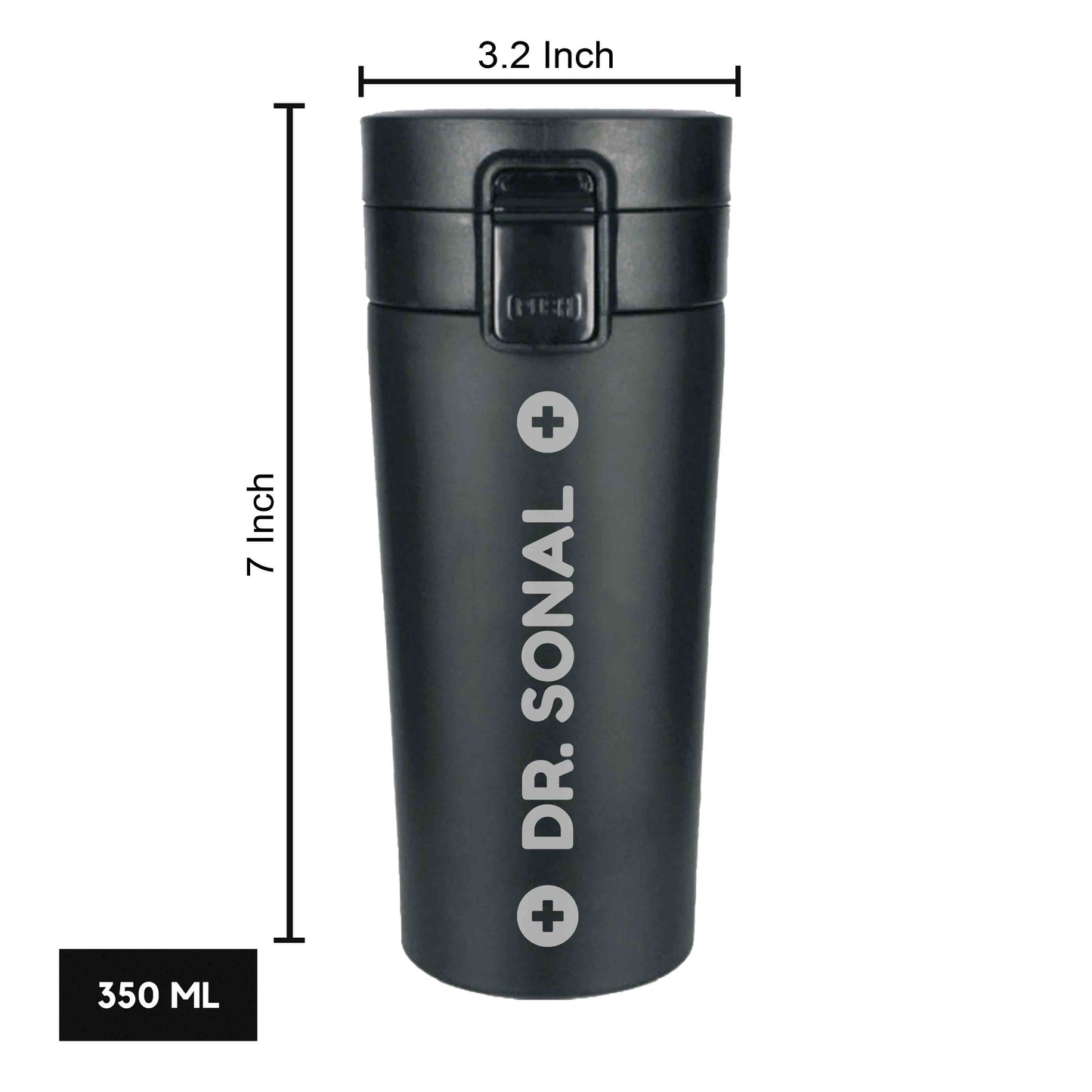 Personalised Coffee Tumbler With Lid for Travelling Portable Flask Sipper (380 ML) - Gift for Doctors