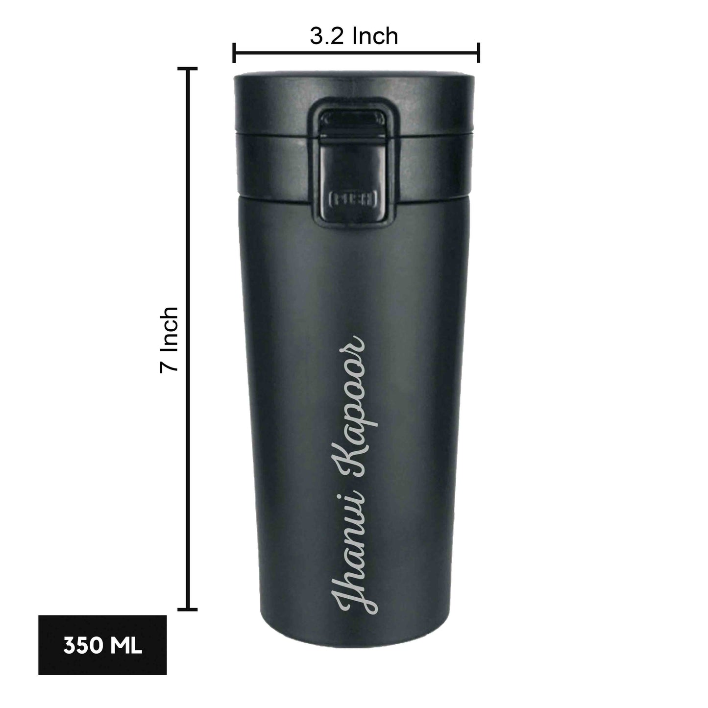 Engraved Personalized Stainless Steel Coffee Tumbler with Lid for Office Travel College - Add Name