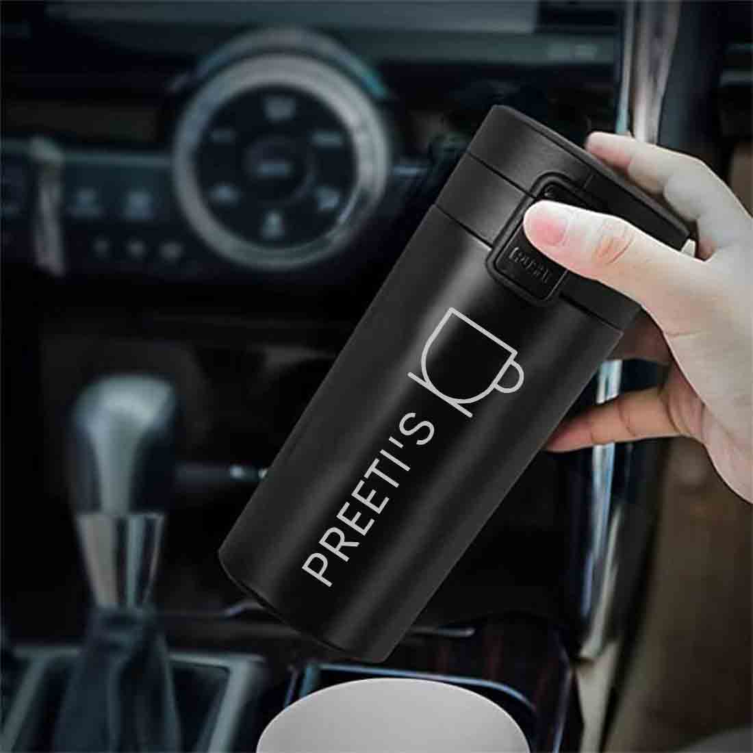 Personalized Travel Coffee Flask Sipper With Name Engraved Stainless Steel Flask  - Tea Cup