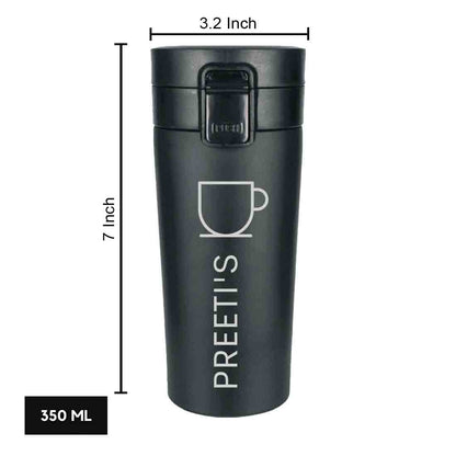 Personalized Travel Coffee Flask Sipper With Name Engraved Stainless Steel Flask  - Tea Cup