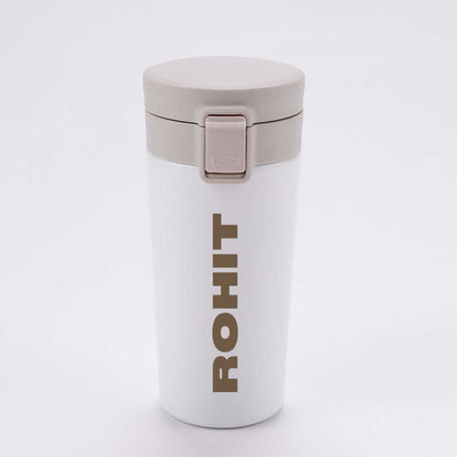 Customized Coffee Tumbler With Lid Travel Flask for Tea (380 ML) - Add Name