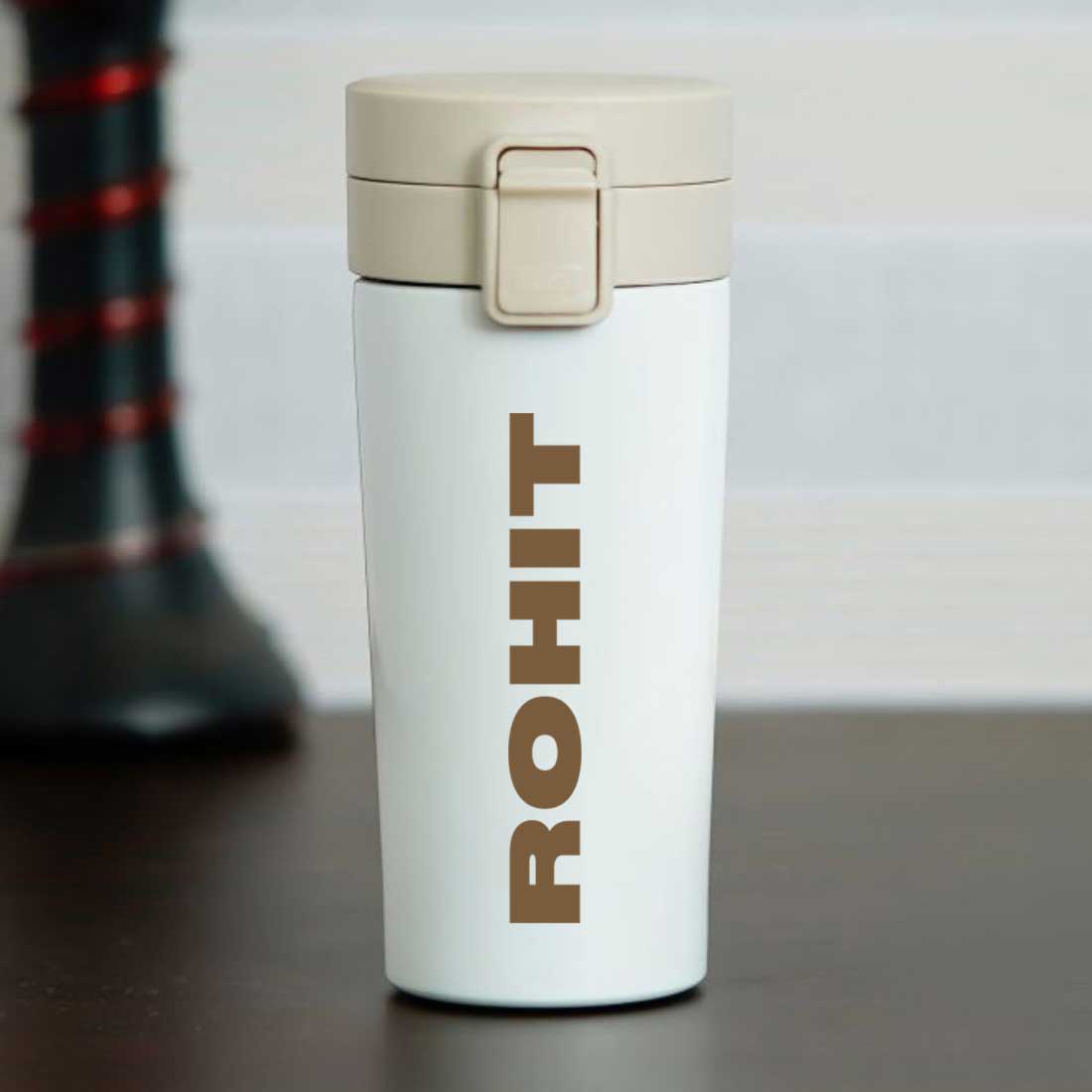 Customized Coffee Tumbler With Lid Travel Flask for Tea (350 ML) - Add Name