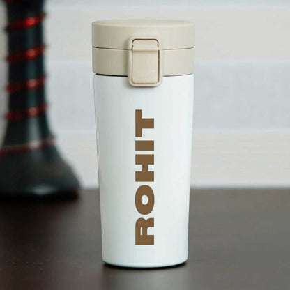 Customized Coffee Tumbler With Lid Travel Flask for Tea (380 ML) - Add Name