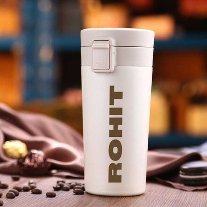 Customized Coffee Tumbler With Lid Travel Flask for Tea (380 ML) - Add Name