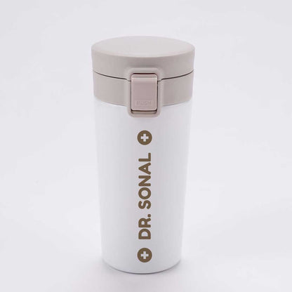 Personalised Coffee Tumbler With Lid for Travelling Portable Flask Sipper (380 ML) - Gift for Doctors