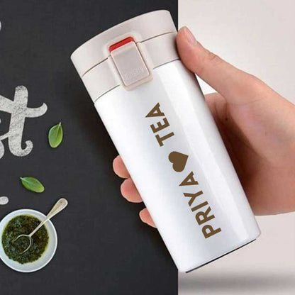 Customized Insulated Coffee Travel Mug With Name Engraved Design (380 ML) - Tea Lover