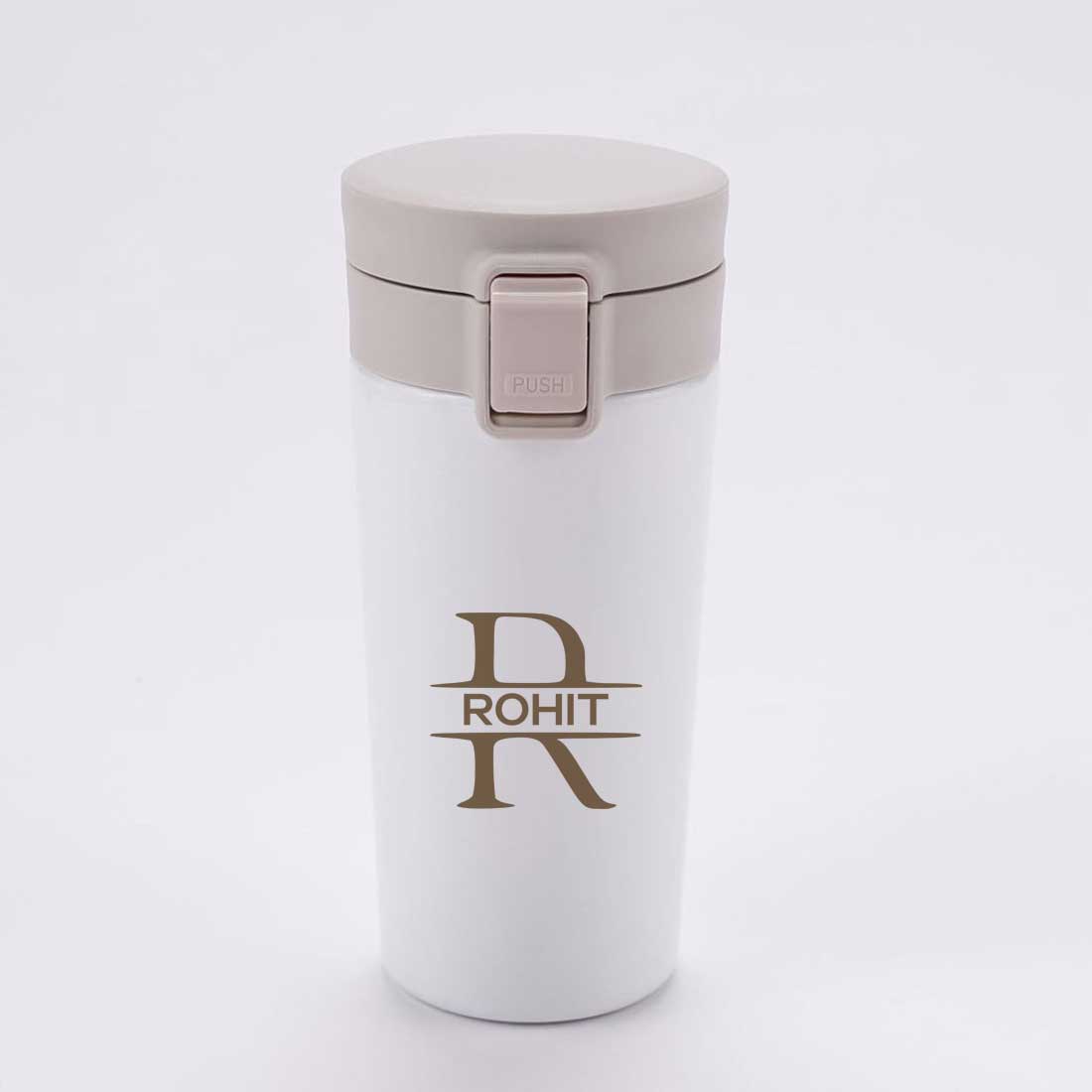Personalized Coffee Tumbler With Name Initials Monogram Engraved (350 ML) - Add Name