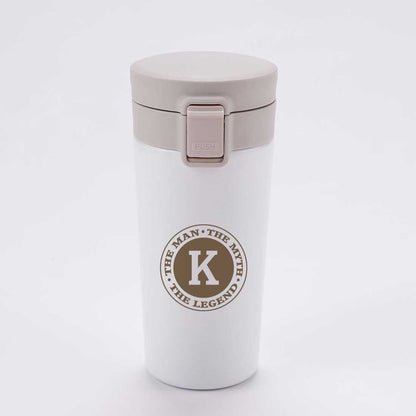 Personalised Coffee Cup With Lid for Office Travelling Portable Flask Sipper (380 ML) - Monogram