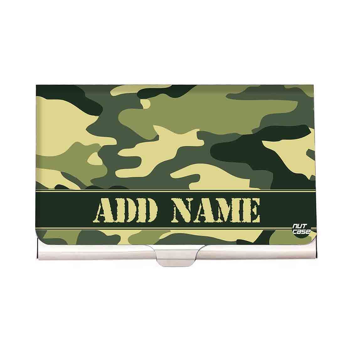 Custom Visiting Card Holder Case - Army Camo Nutcase