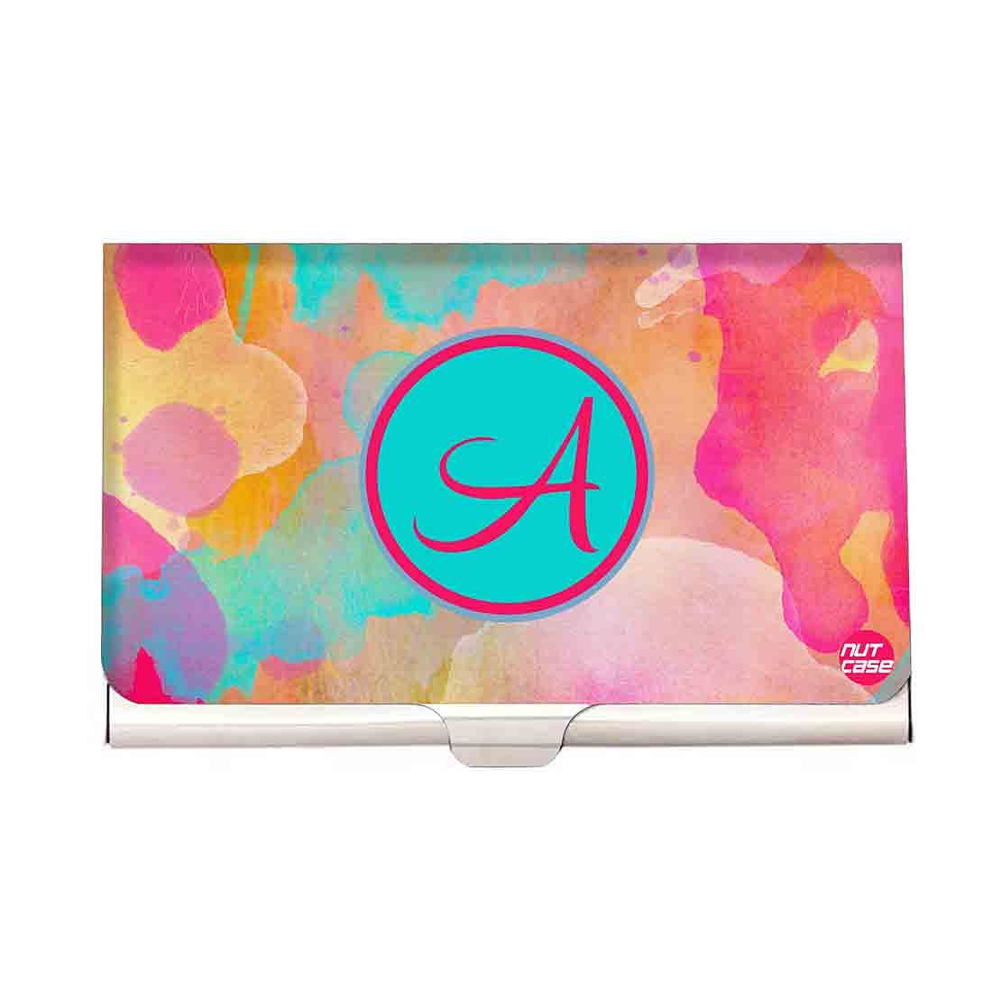 Personalized Visiting Card Holder Wallet -  Watercolors Nutcase